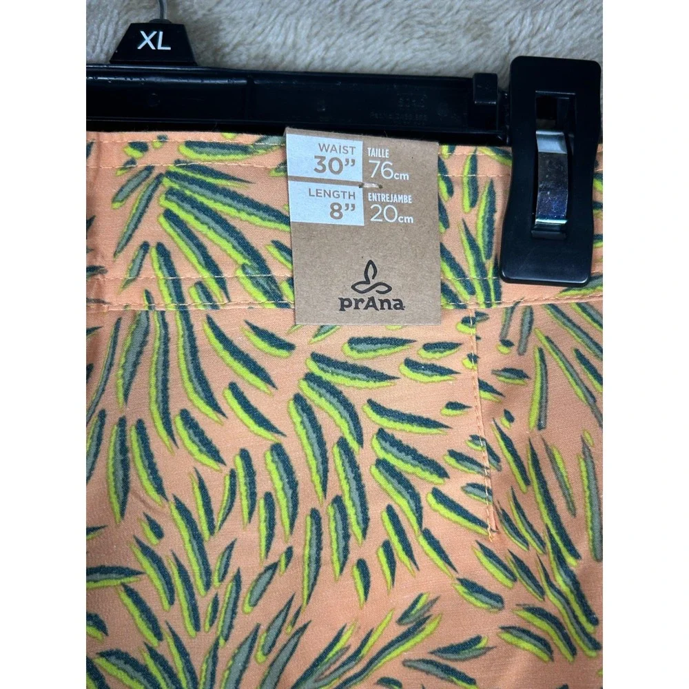 Prana Rock Shock Boardshort Aura Glow Fronds Orange Green‎ Mens 30 1969331 NEW